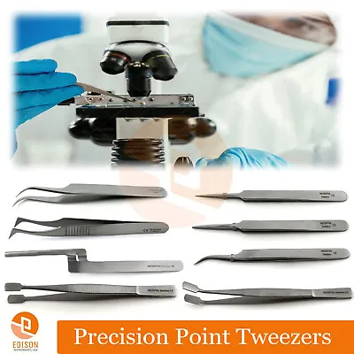 Precision Point Tweezers Microscopic Application Pick Scientist Lab Forceps • $7.53