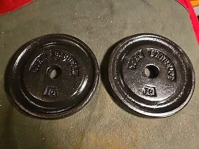 2-10Lb YORK BARBELL Standard Size Weight Plates (20lbs Total Weight) • $35