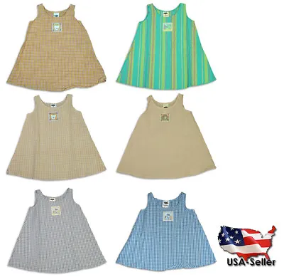 Mulberribush Infant And Toddler Girls Sleeveless Cotton Sundress Jumper Dress • $6