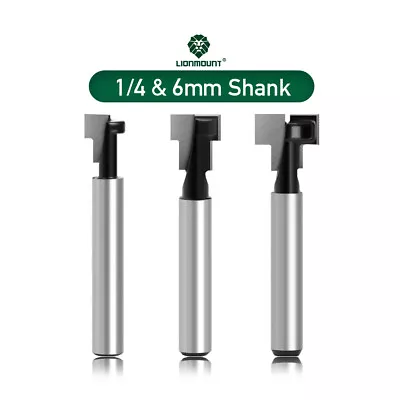 T-Track T-Slot Keyhole Router Bit Set 1/4 (6.35mm) 6mm Shank Wood Cutter • $7.34