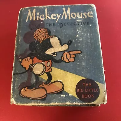 Original 1934 Mickey Mouse The Detective Walt Disney Big Little Book • $39