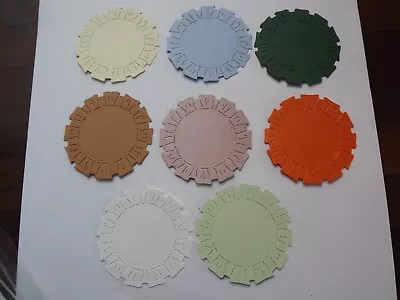 8 Die Cuts Embossed Circles With Pattern Edge Cut In Assorted Coloured Card C160 • £1.35