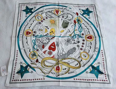 Tarot Card Square Silk Scarfde La Fourtune La RoueWheel Of Fortune 60cmx60cm • £8.99