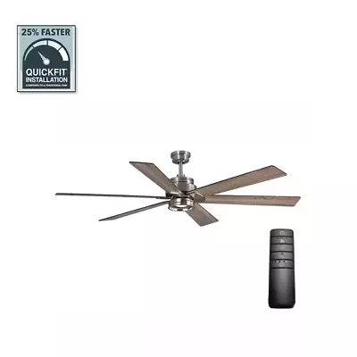 70 In. Indoor LED Brushed Nickel Ceiling Fan Light Kit Remote Control  • $154.11