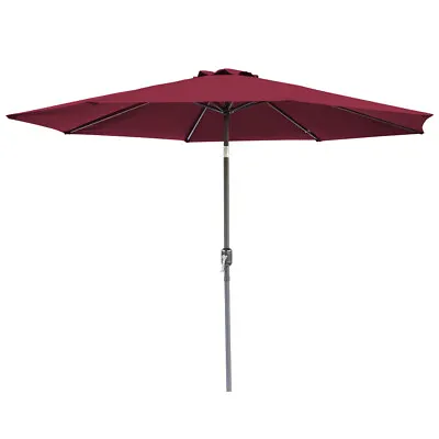 2.7M Round Garden Parasol Patio Sun Shade Canopy Aluminium Umbrella Crank Tilt • £48.95