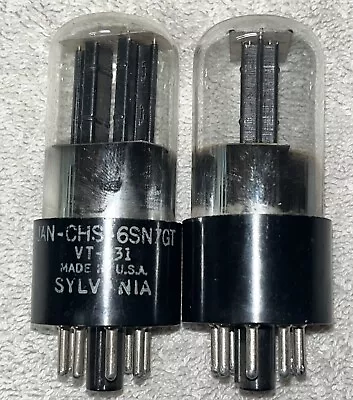 Pair NOS Sylvania JAN CHS 6SN7GT/ VT-231 Preamp Tubes Amplitrex Tested • $110