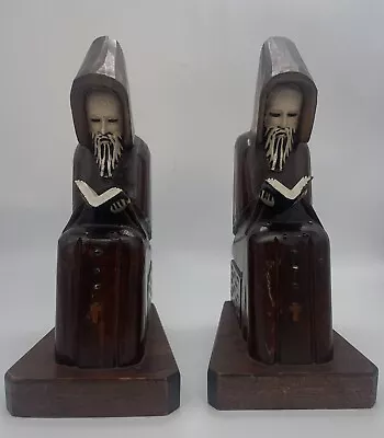 Hand Carved Wooden Monk Bookends - MADE IN MEXICO • $69.99