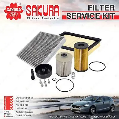 Sakura Oil Air Fuel Cabin Filter Kit For Nissan Navara D23 NP300 4Cyl 2.3L • $87.96