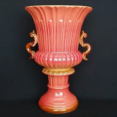 Vintage Monumental Victorian Neoclassical Corinthian Majolica Style Urn Vase 17  • $349