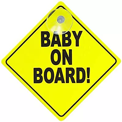 Strong Baby On Board Child Safety With 2 Suction Cup Car Vehicle Sign • £2.29