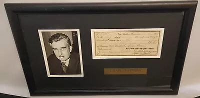 Charles Edison (son Of Thomas Edison) Gov Of Nj Signed Promisory Note Framed Coa • $194.95