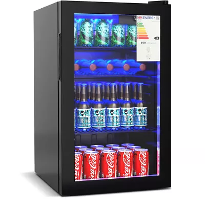 46/90 L Drinks Cooler Fridge Glass Door Under Counter Beer Wine Display Chiller • £189.99