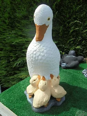 Duck With Chicks Concrete Garden Ornament • £25