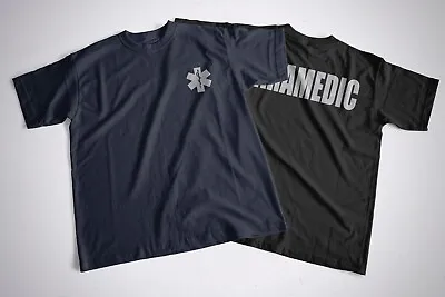 New Reflective Paramedic With Star Of Life Blue Or Black  T-Shirt  • $16.99
