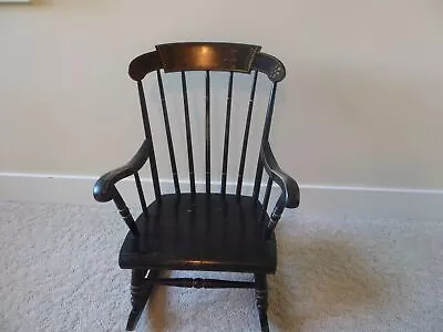 S Bent & Bros Gardner MA Stenciled Colonial Revival Child’s Rocking Chair  (S1 • $199.99