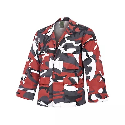 Army Shirt US BDU Combat Jacket Original Red Urban Camo Military Fancy Dress Top • £37.99