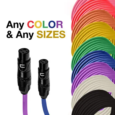 3-Pin XLR Female Balanced Cable Custom Length Color Professional Connector Cord • $146.49