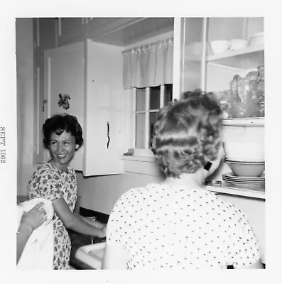 Vintage Photo Young Women Laughing Kitchen Back To Camera • $9