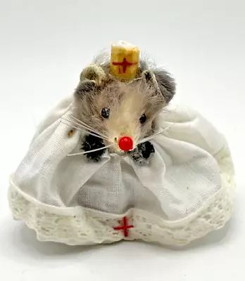 Vintage Real Original Fur Toys NURSE MOUSE Hospital Medicine West Germany • $24.95