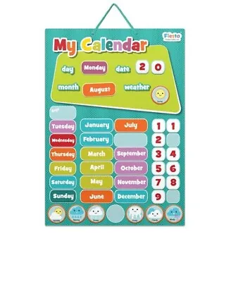 My First Magnetic Calendar Kids Magnetic Calendar & Weather Chart Fiesta Crafts • £14.99