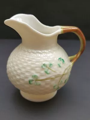 £15 • Buy Belleek Pottery Small Jug Shamrock Pattern 6th Mark/3rd Green 1965 - 80