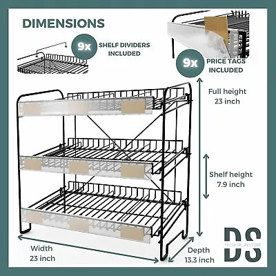 DS THE DISPLAY STORE 3Tier Concession Stand Portable Product Display Rack Black • $49.50