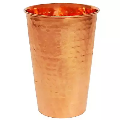 Pure Copper Tumbler Glass Ayurveda Copper Drinking Glass Hammered  450ml • $18.24