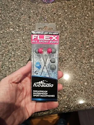 H2O Audio Flex Waterproof Sport Headphones Sweatproof Buds CB1-PK Gray & Pink  • $15.99