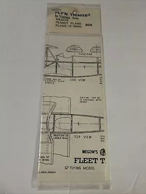 SEALED Vintage Aero 1970’s FLEET TRAINER Span 12  Peanut Model PLANS • $12.99