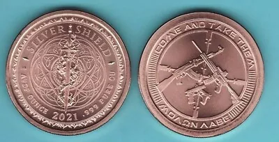 2021  MOLON LABE / AG-47   1 Oz. Copper Round Coin  From Silver Shield  • $4.75