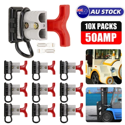 $24.95 • Buy 10x Anderson Style Plug 50 AMP 6AWG Connectors Caravan Power Tool DC AC 12V 24V