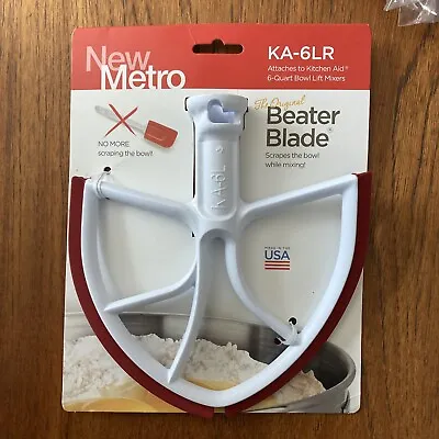 New Metro KA-6LR Scraper Beater Blade Works W/ Most KitchenAid 6 Qt Bowl • $19.95