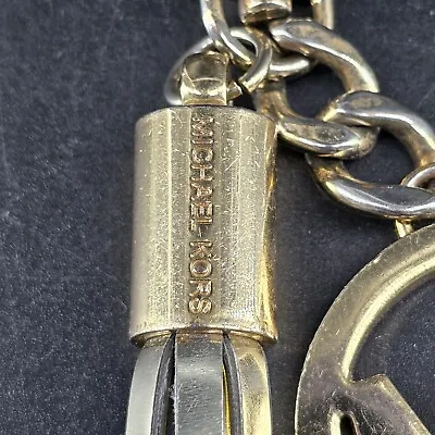 Michael Kors Large Gold Tone Logo Bag Charm Hanger Gold Tassel Purse Key Chain • $30