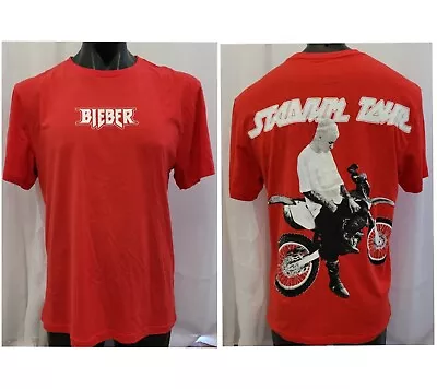 $20 • Buy Justin Bieber 'Stadium Tour' Red T-shirt, Size: Medium