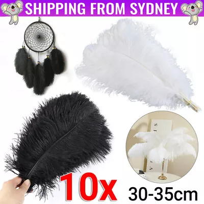 10pcs 30-35cm Ostrich Feather DIY Crafts Feathers Wedding Party Decoration Bulks • $13.95