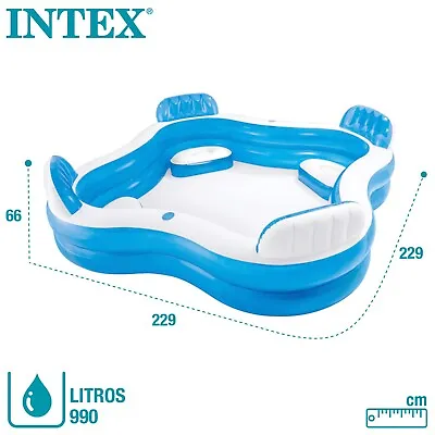 Intex 56475NP - Inflatable Swim Center Family Lounge 90 X 90 X 26 Inches • £32.50