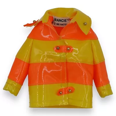 VTG 1966 Barbie Francie Clam Diggers #1258 Orange/Yellow Striped Raincoat Mattel • $3.25