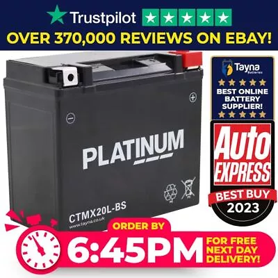 Platinum YTX20L-BS Compatible Battery Triumph Rocket 3 (03-Present)-2300 Cc • £46.45