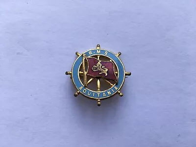 £59 • Buy Vintage Cunard R.m.s.aquitania Souvenir Enamel Ships Wheel Pin Badge