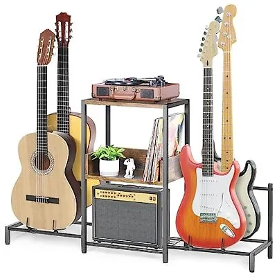 Guitar Stand 4-Tier Guitar Rack For Multiple Guitars Basses Ukuleles Adjustab... • $20.54