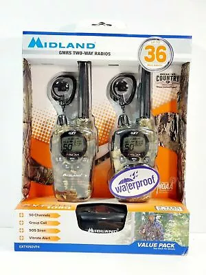 Midland 50-Channel 36-Mile Two-Way Radio Walkie Talkie Pair Camo GMRS Weather • $114.99