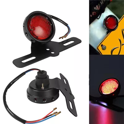 Motorcycle Round LED Brake Tail Light Lamp For Harley Bobber Chopper Cafe Racer • $22.99