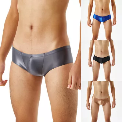 Men's Sexy Sheer Oil Shiny Low Waist Underwear Cover Underwear Pants • $4.81