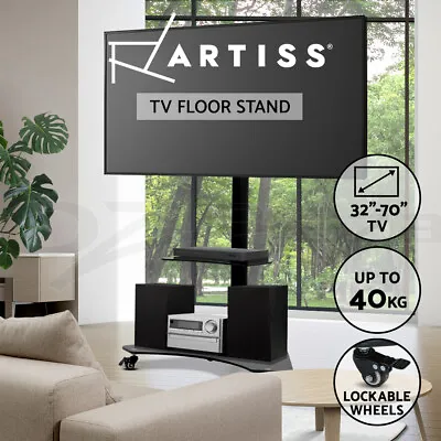 $96.08 • Buy Artiss Mobile TV Stand With Mount Swivel Bracket Trolley Wheels 32 To 70 Inch