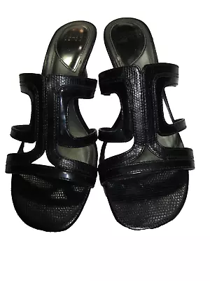 Mootsies Tootsies  Moshireenk  Textured Faux Leather Slide Heels SZ 7Wide  NICE! • $10