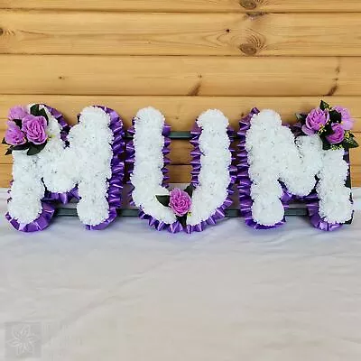 MUM Funeral Flowers Artificial Tribute Wreath Silk Memorial Any 3 Letters • £49.50