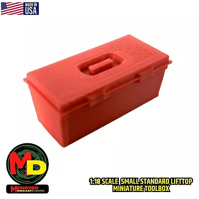 1:18 Scale Carry-Along Standard Lift-Top Small Plastic Toolbox Model For Diorama • $9.95