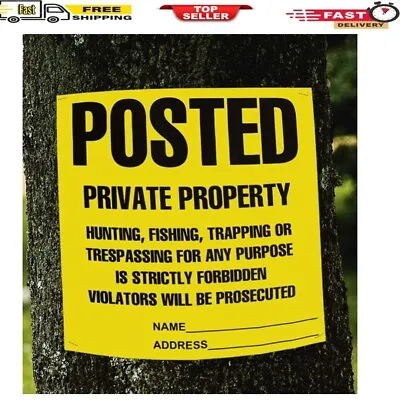 Posted Signs No Trespassing No Hunting Signs (100 Pack) Private Property • $30.59