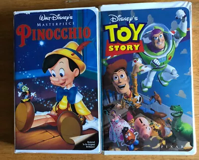 Lot Of 2 VHS Walt Disney PINOCCHIO & TOY STORY Pixar Video Tapes • $5.99