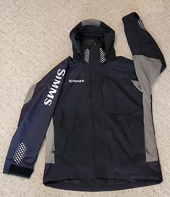 Simms Men’s Rain Suit Jacket And Bibs Size Large - Black/Grey -  Great Suit!  • $177.77